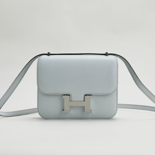 UAE Dubai Hermes Constance 18CM Chevre Leather T0 Blue Brume Silver Hardware