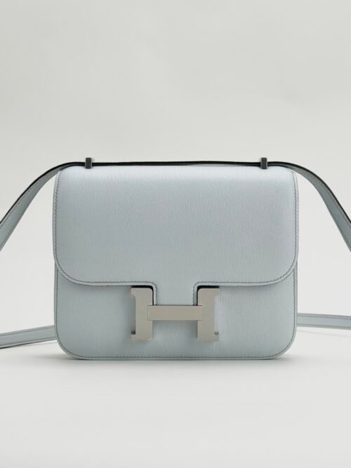 UAE Dubai Hermes Constance 18CM Chevre Leather T0 Blue Brume Silver Hardware