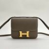 Korea Seoul Hermes Chevre Leather Constance 18CM CC18 Etoupe Gold Hardware