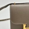 Korea Seoul Hermes Chevre Leather Constance 18CM CC18 Etoupe Gold Hardware