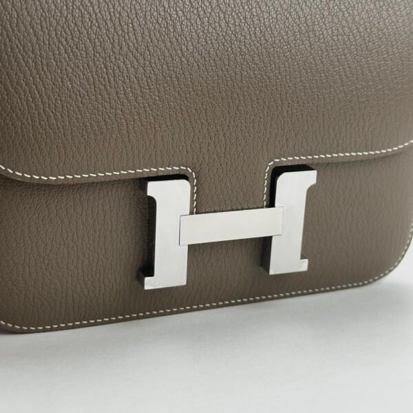 Hermes Bag Price Constance 18CM Chevre Leather CK18 Etoupe Silver Hardware