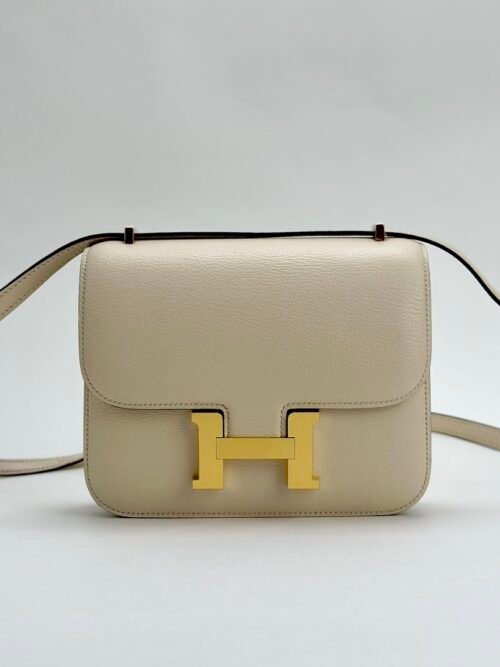 Russia Moscow Hermes Constance 18CM Chevre Leather I2 Nata Gold Hardware