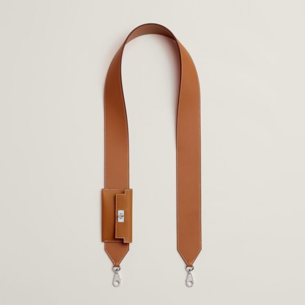 Hermes 37 Gold Epsom Leather Kelly Pocket Wide Strap Silver Hardware