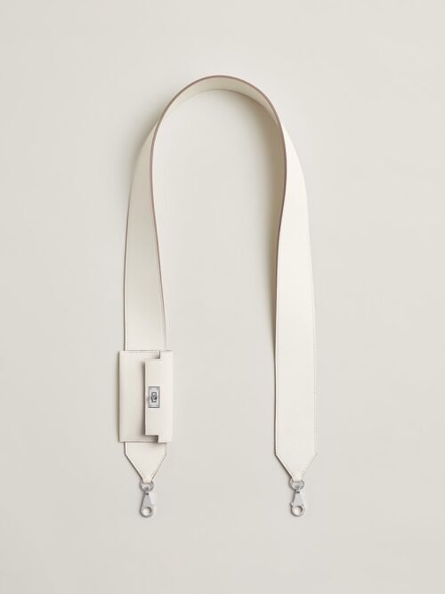 Hermes Kelly Pocket Wide Strap Epsom Leather 10 Craie Silver Hardware 50CM