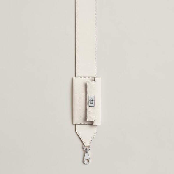 Hermes Kelly Pocket Wide Strap Epsom Leather 10 Craie Silver Hardware 50CM