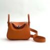 wsxc1728570069548_0-1 Hermes Bag Images Clemence Leather 9T Fue Orange Mini Lindy 19CM Silver Hardware