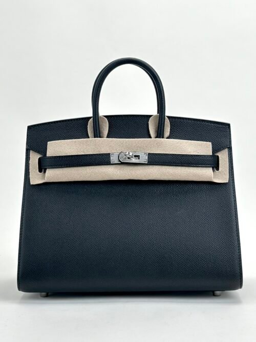 UAE Dubai Hermes Birkin Sellier 25CM CK89 Noir Epsom Leather Silver Hardware
