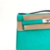 Hermes Bag Price Lizard Leather Kelly Pochette 22CM U1 Vert Verone Silver Hardware
