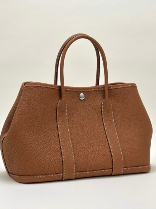 USA Washington Hermes Garden Party 30CM CK37 Gold Negonda Leather Silver Hardware