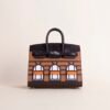 wsxc1728657802521_0-1 Hermes Birkin Faubourg 20 Day Matte Crocodile Noir / Epsom Brown Silver Hardware