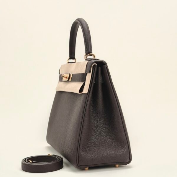 Hermes Bag Images Kelly 28CM Togo Leather CC47 Chocolate Gold Hardware