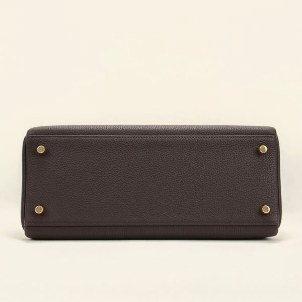 Hermes Bag Images Kelly 28CM Togo Leather CC47 Chocolate Gold Hardware