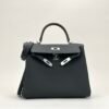 wsxc1728748462461_2 UK London Hermes Togo Leather Kelly 28CM CK89 Noir Silver Hardware