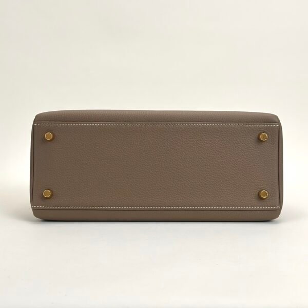 Hermes Togo Leather CC18 Etoupe Kelly 28CM Women’s Bag Images Gold Hardware