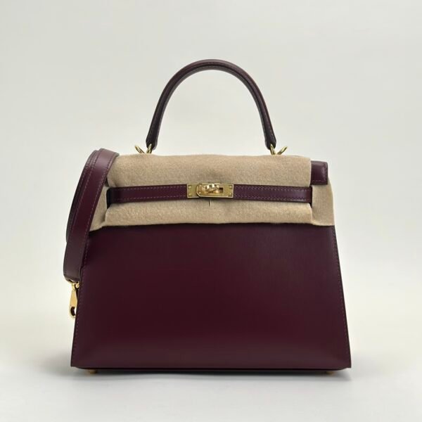 UAE Dubai Hermes Kelly Sellier 28CM Box Leather CC57 Bordeaux Gold Hardware
