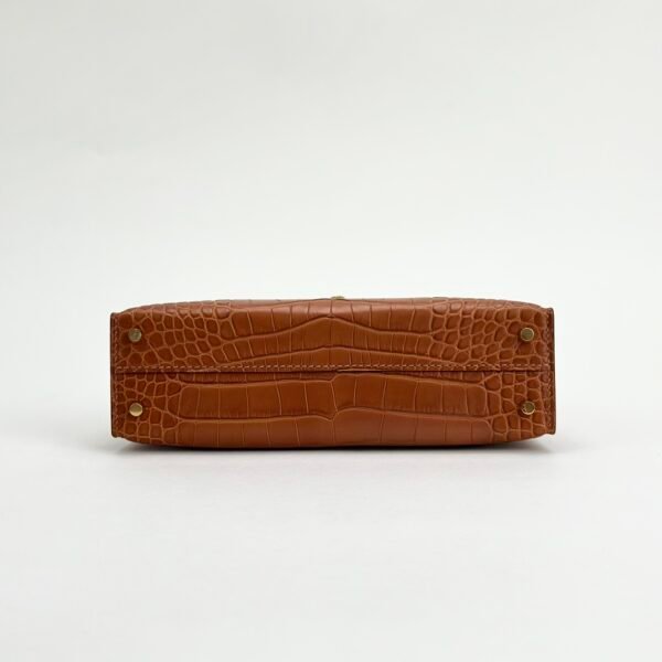 Hermes Bag Price CC37 Gold Matte Crocodile Leather Mini Kelly 19CM Gold Hardware