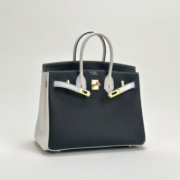 Special Order Hermes Birkin 25CM Togo Leather Black / White Gold Hardware
