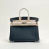 wsxc1729782391742_0 Hermes Boutique Birkin 25CM Black / White Togo Leather Silver Hardware