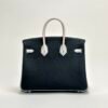 wsxc1729782391742_1 Hermes Boutique Birkin 25CM Black / White Togo Leather Silver Hardware