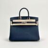 wsxc1729782394764_0-1 UK London Hermes Birkin 25CM 2Z Blue Nuit Togo Leather Silver Hardware