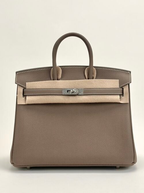 Hermes Bag Price CK18 Etoupe Togo Leather Birkin 25CM Silver Hardware