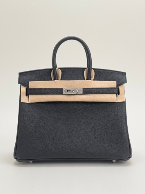 UAE Dubai Hermes Birkin 25CM Togo Leather CK89 Noir Silver Hardware