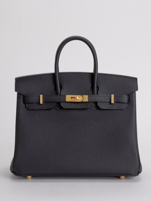Hermes Birkin 25 Bag Price Togo Leather CC89 Noir Gold Hardware