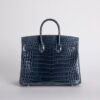 wsxc1731341788692_1 UK London Hermes Birkin 25CM Shiny Niloticus Crocodile N7 Blue Tempete Silver Hardware