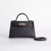 wsxc1731342463093_0 USA New York Hermes Epsom Leather Mini Kelly 19CM 89 Noir Rose Gold Hardware