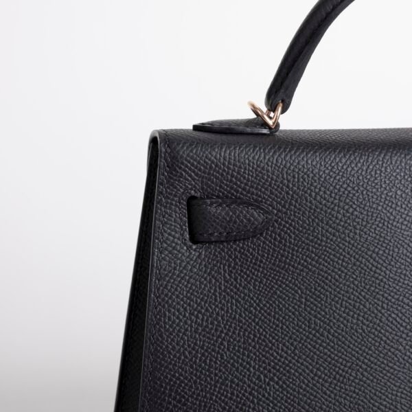 wsxc1731342463093_2 USA New York Hermes Epsom Leather Mini Kelly 19CM 89 Noir Rose Gold Hardware