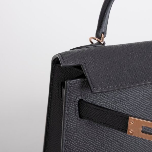 wsxc1731342463093_4 USA New York Hermes Epsom Leather Mini Kelly 19CM 89 Noir Rose Gold Hardware