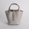 Canada Ottawa Picotin 18CM CK80 Gris Pearl Clemence Leather Silver Hardware