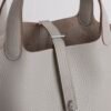 Canada Ottawa Picotin 18CM CK80 Gris Pearl Clemence Leather Silver Hardware