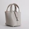 Canada Ottawa Picotin 18CM CK80 Gris Pearl Clemence Leather Silver Hardware