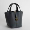 UAE Dubai Picotin 18CM Clemence Leather H0 Gris Misty Gold Hardware