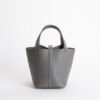 Canada Toronto 0L Gris Meyer Clemence Leather Picotin 18CM Gold Hardware