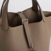 Russia Moscow Picotin 18CM Clemence Leather 8Q Beige Marfa Silver Hardware