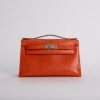 Women’s Luxury Bag Kelly Pochette 22CM Lizard Leather CK93 Orange Silver Hardware