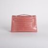 wsxc1731431595909_1 Women’s Eveving Bag Shiny Alligator Crocodile Kelly Pochette 22CM CK94 Terre Cuite Silver Hardware