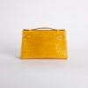 wsxc1731431599849_1 Handmade Bag 9D Jaune Amber Shiny Alligator Crocodile Kelly Pochette 22CM Gold Hardware