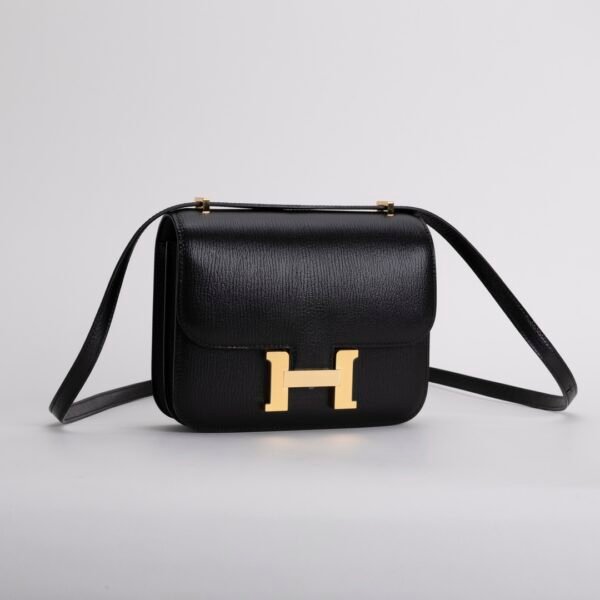 Women’s Shoulder Bag Constance 18CM Chevre Leather CC89 Noir Gold Hardware