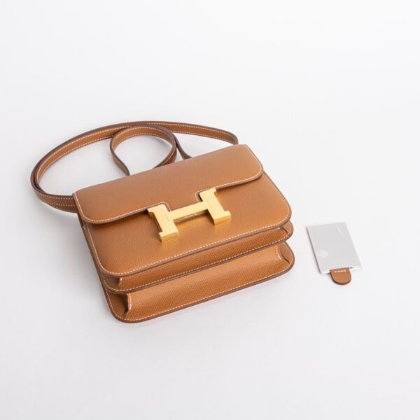 UK London CC37 Gold Epsom Leather Constance 18CM Gold Hardware