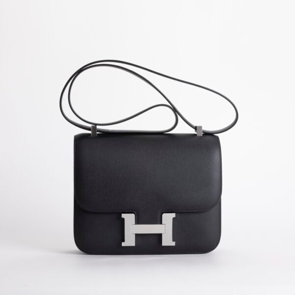 Canada Toronto Constance 24CM Bag Epsom Leather CK89 Noir Silver Hardware
