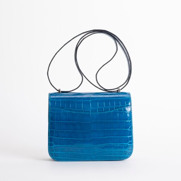 UAE Dubai Constance 18CM Shiny Niloticus Crocodile Blue Izmir Lizard Buckle