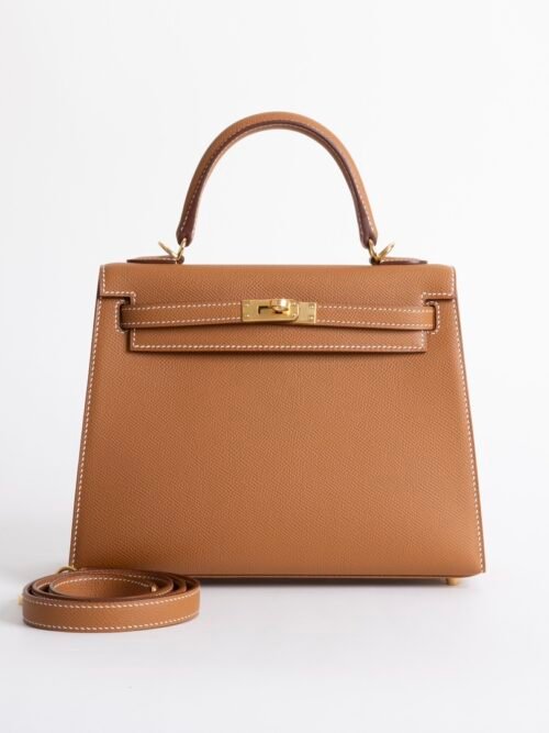 Australia Sydney Kelly Sellier 25CM CC37 Gold Epsom Leather Gold Hardware
