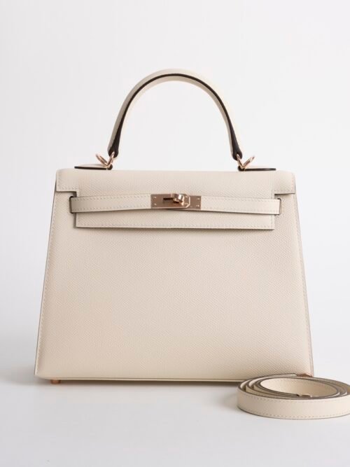 Women’s Tote Bag Kelly Sellier 25CM Epsom Leather I2 Nata Rose Gold
