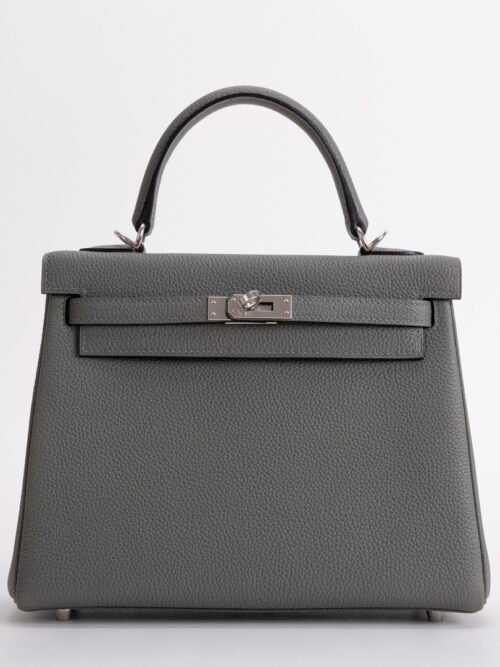 Canada Toronto Kelly 25CM Togo Leather 0L Gris Meyer Silver Hardware