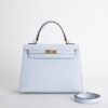 Women’s Bag Kelly Sellier 25CM Epsom Leather T0 Blue Brume Gold Hardware