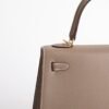 UK London Epsom Leather Kelly Sellier 25CM CC18 Etoupe Gold Hardware