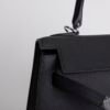UAE Dubai Kelly Sellier 25CM Epsom Leather CK89 Noir Silver Hardware